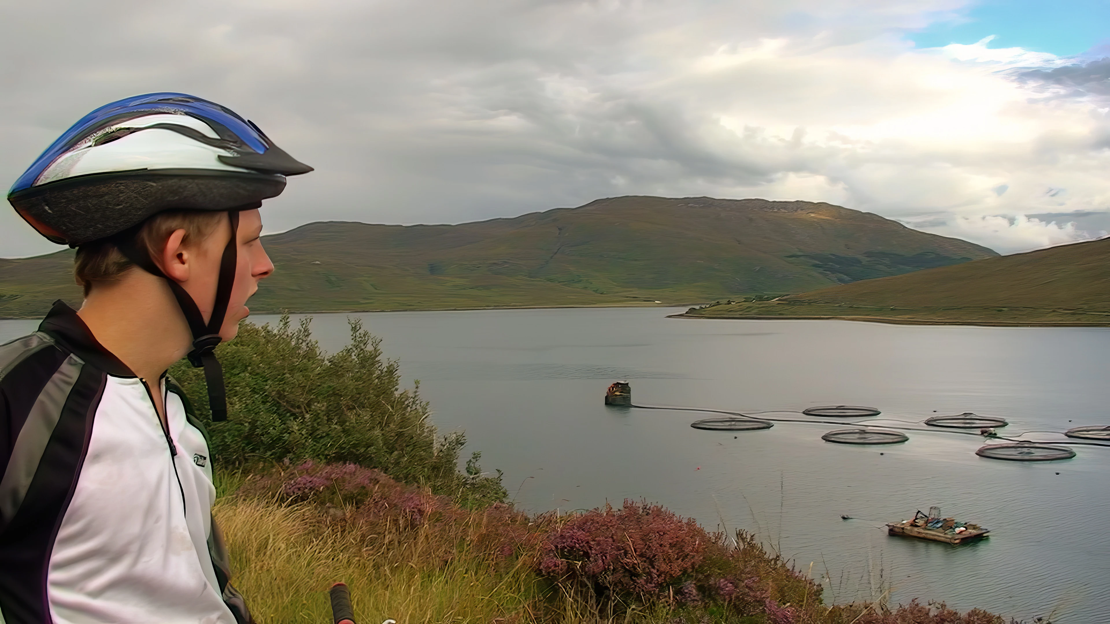 Impressive salmon farm in Loch Ainort, seen from the Luib-Sconser coast road.