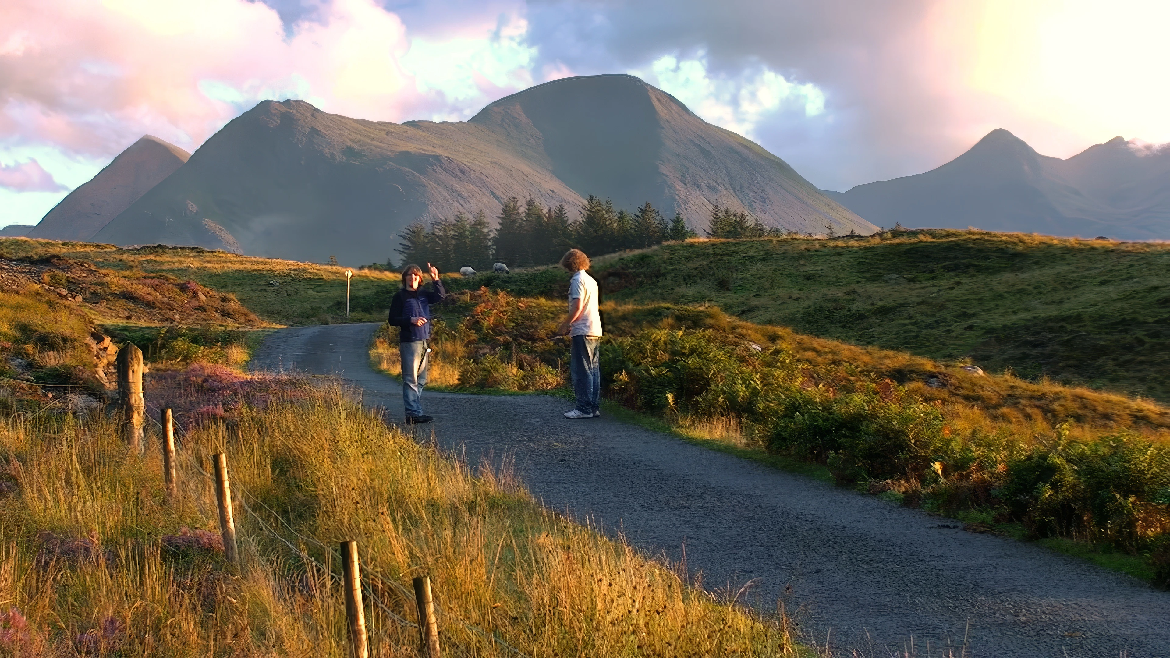 Ryan attempts to set off his home-made firecracker outside Raasay Youth Hostel.