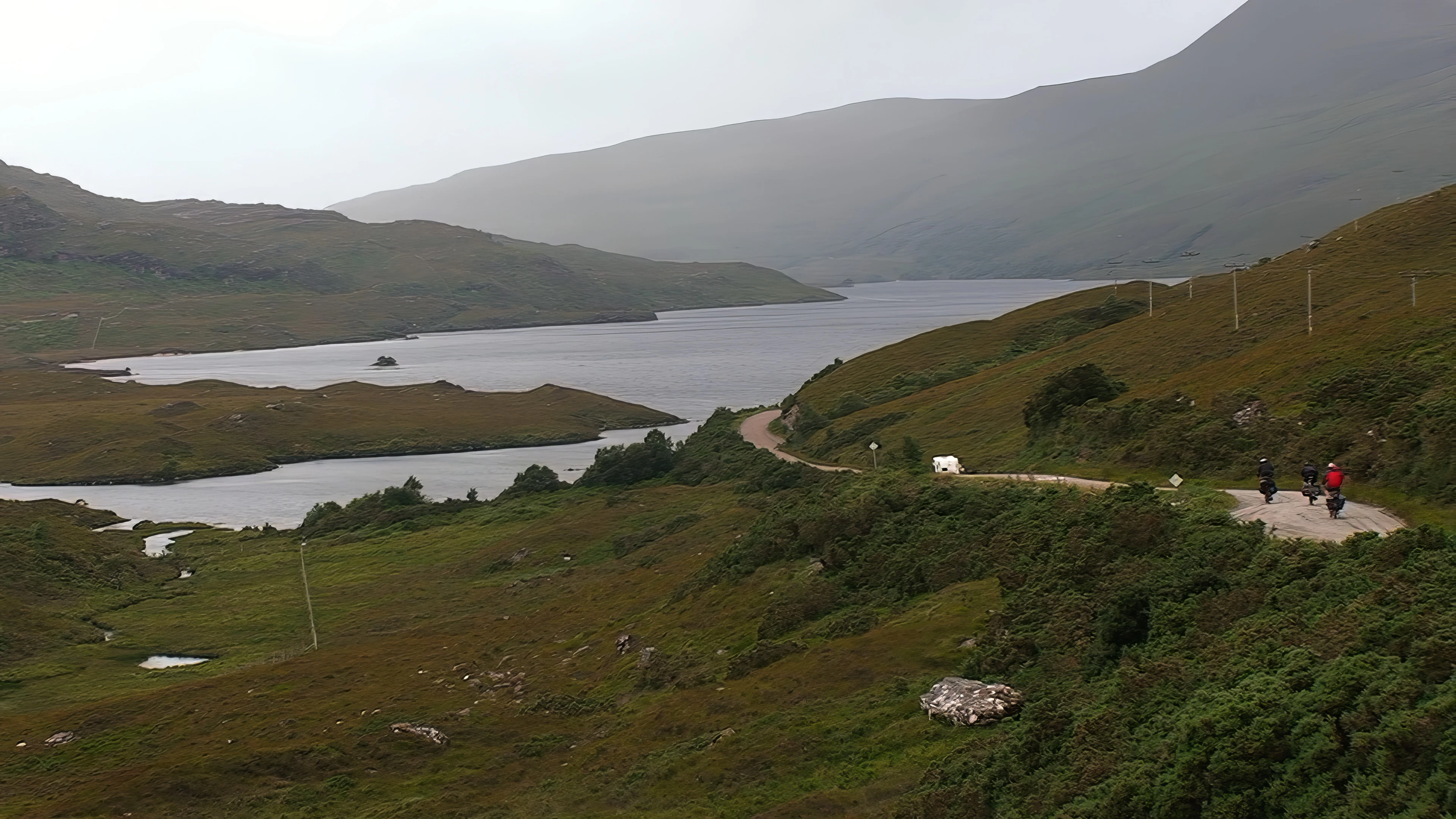Past Loch Lurgainn, with ominous weather ahead.