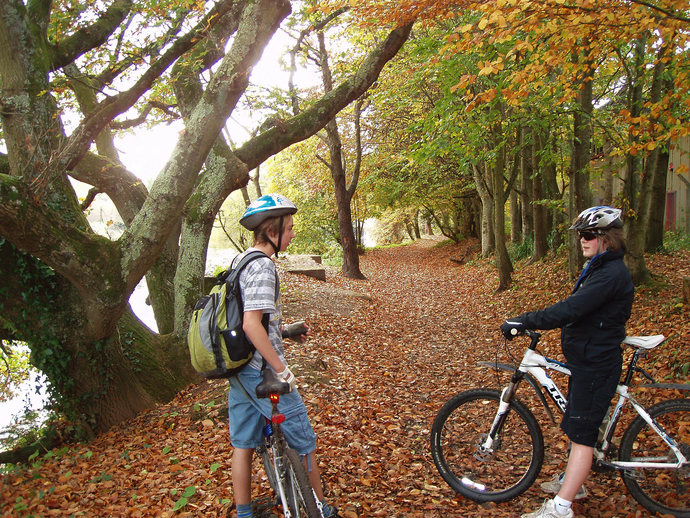 Jack and Ash rolling along the Totnes cycle path