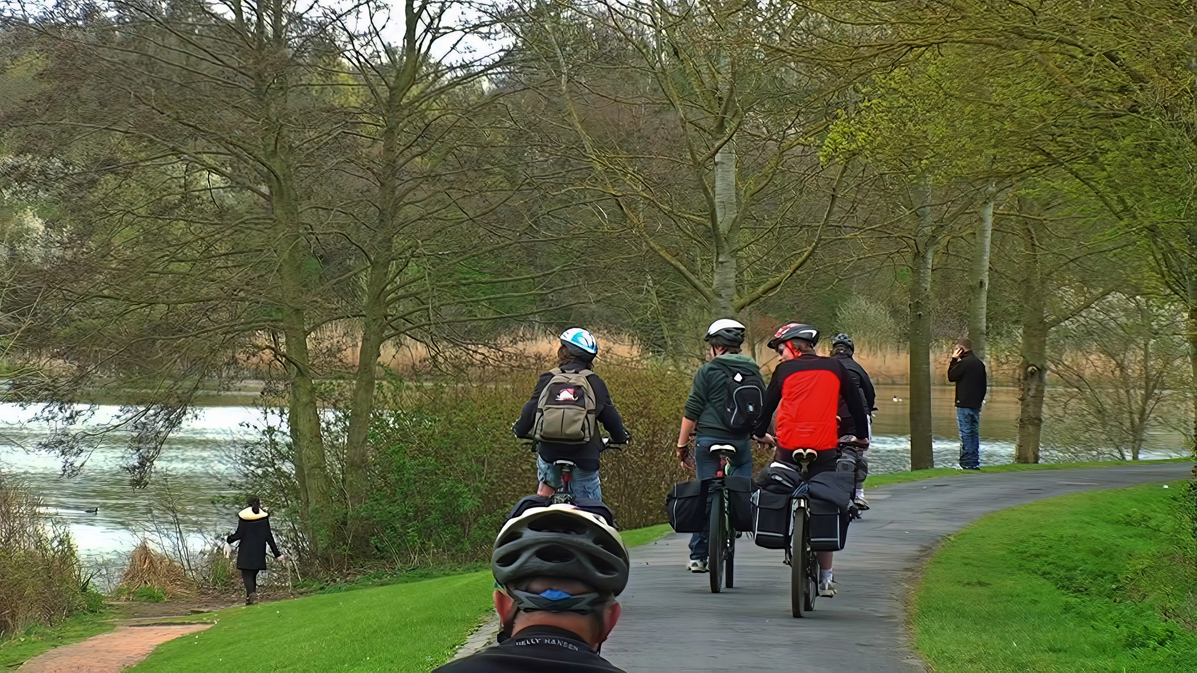 Riding through Arrow Valley Park