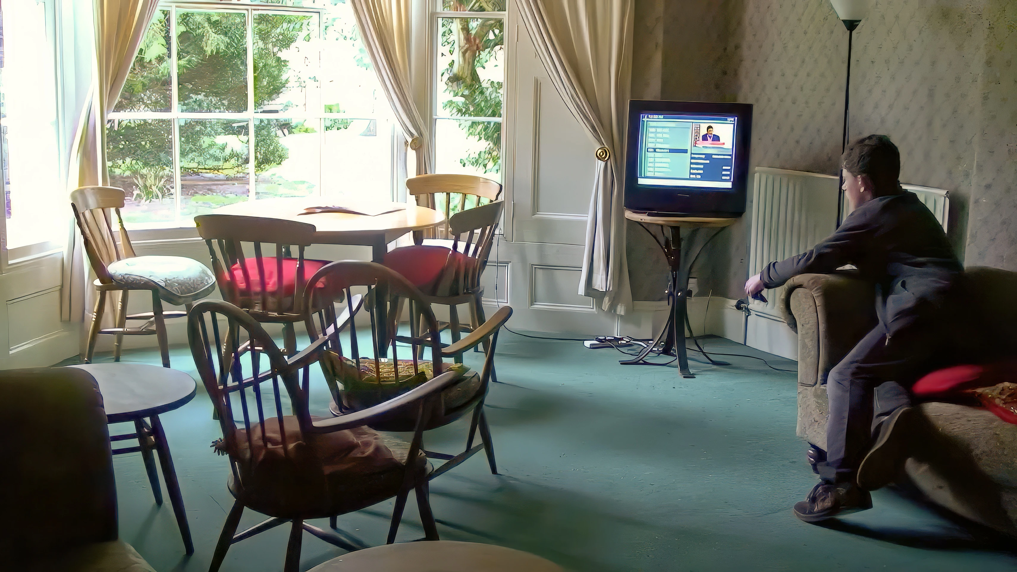The TV room at Stratford-upon-Avon Youth Hostel.