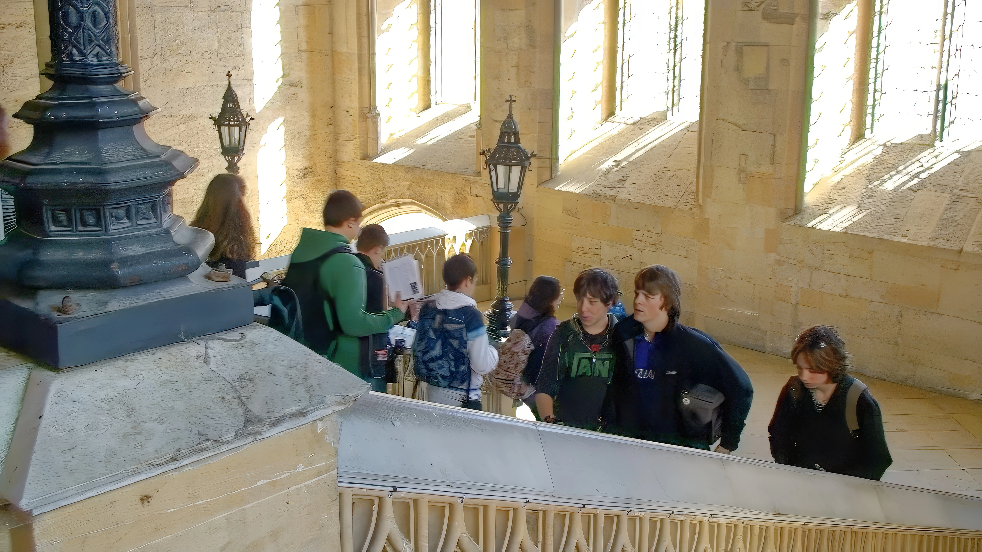 Climbing the Hogwarts staircase at Christ Church, Oxford.