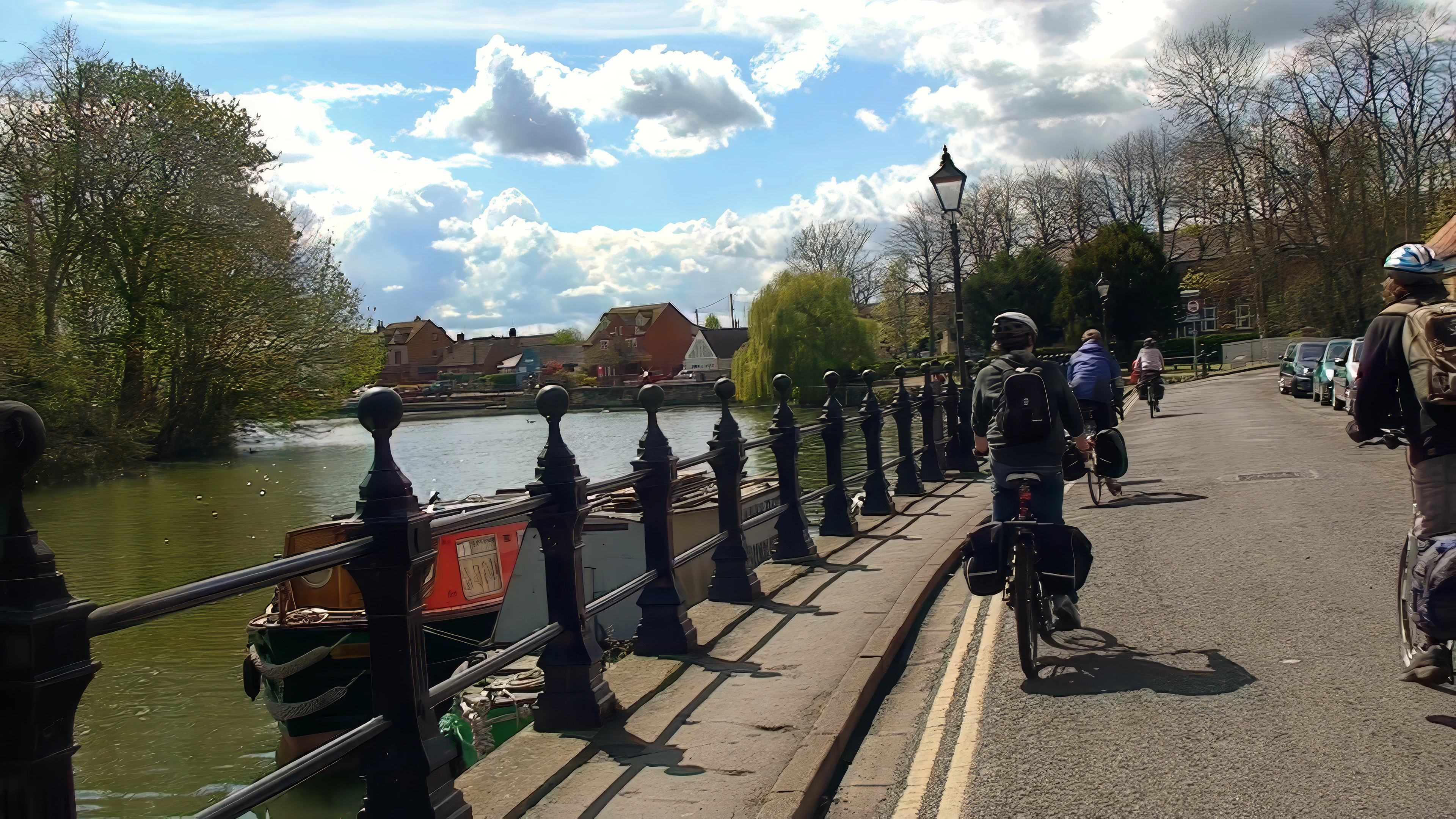 Riding along St Helen’s Wharf, Abingdon — 11.1 miles in.