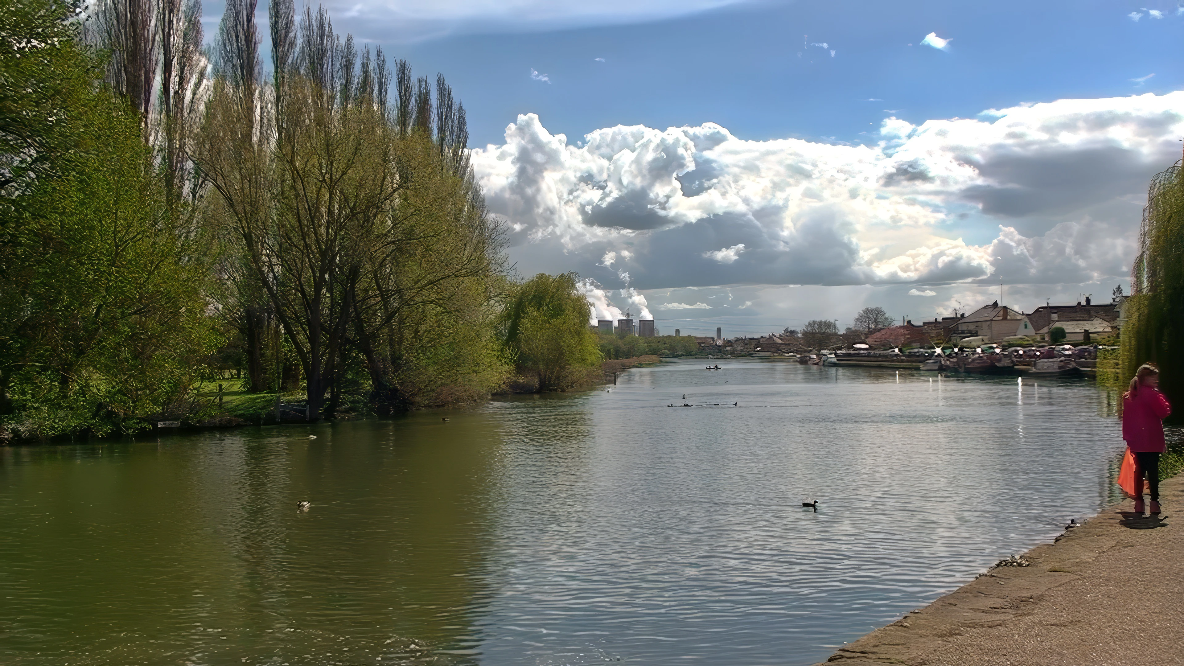Didcot Power Station and the Thames from St Helen’s Wharf, Abingdon.